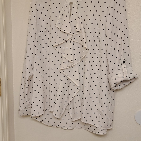 New York and Company Polka Dot Blouse - Picture 6 of 6